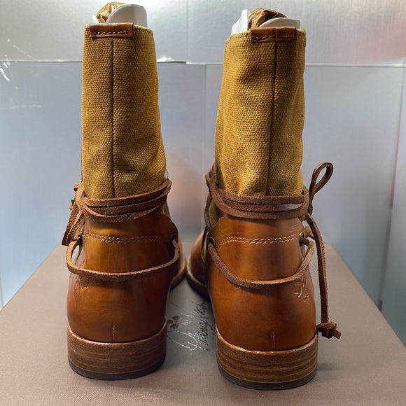 BNIB Patricia Nash Sabbia Boots with Leather strings Tan Leather 6 - Picture 5 of 10